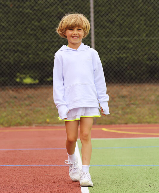 white winter tennis hoodie for girls