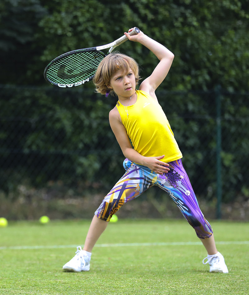 Girls Tennis Cropped Leggings Vivid - Zoe Alexander
