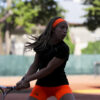 neon orange tennis ball shorts by zoe alexander