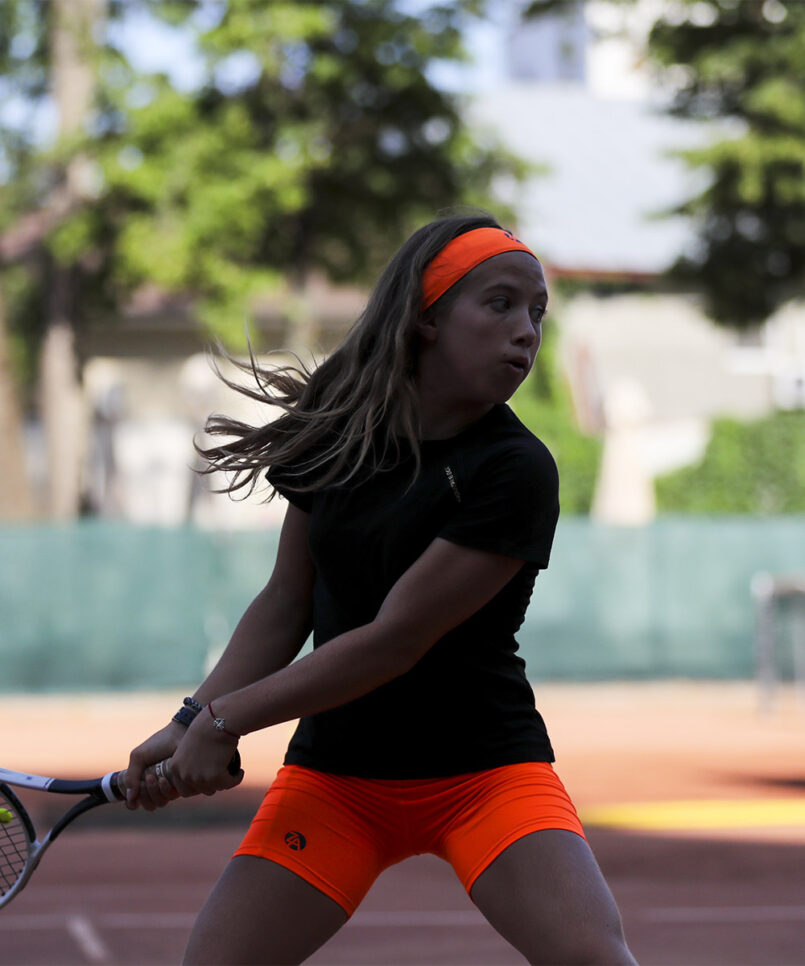 neon orange tennis ball shorts by zoe alexander