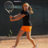 neon orange tennis ball shorts by zoe alexander