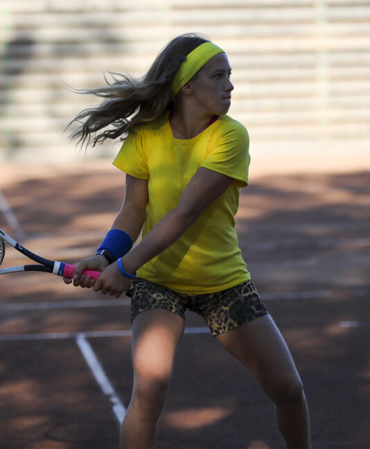 yellow raglan tennis top by zoe alexander