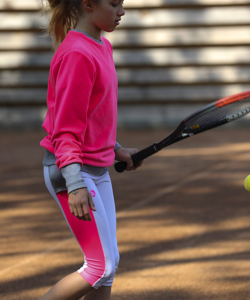 celine white girls tennis cropped leggings by zoe alexander