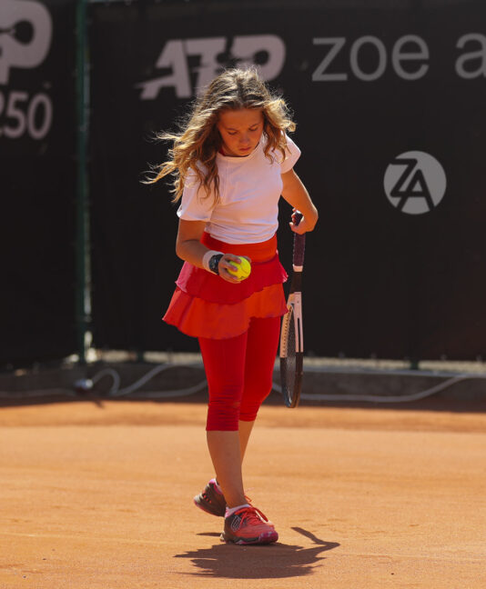 girls tennis skirt layered red by zoe alexander