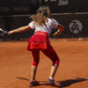 layered red girls tennis skirt zoe alexander