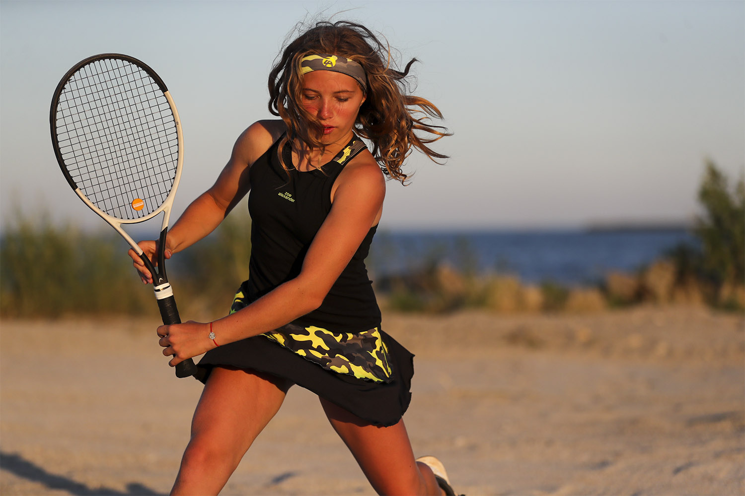 girls tennis dress camo neon black by zoe alexander