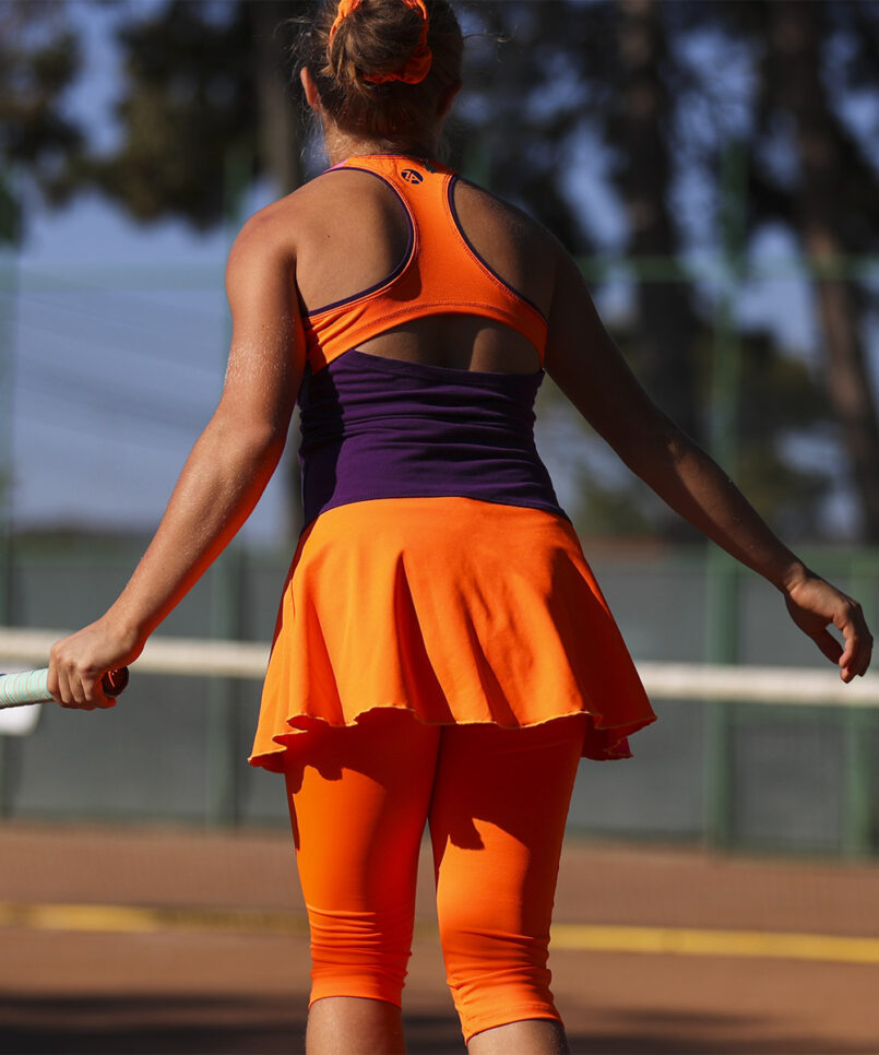 aryna girls tennis dress violet and orange by zoe alexander