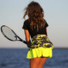 camo neon layered skirt for girls tennis by zoe alexander