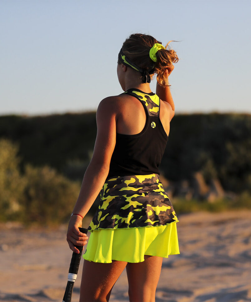 neon camo tank top black vest singlet by zoe alexander