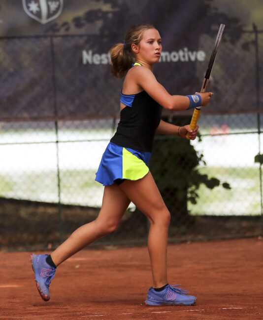 blue cincinnati tennis dress for girls by zoe alexander