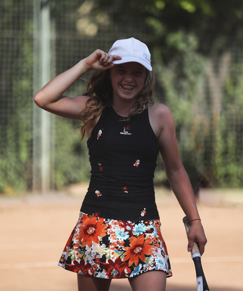 orange floral dress for girls tennis by zoe alexander