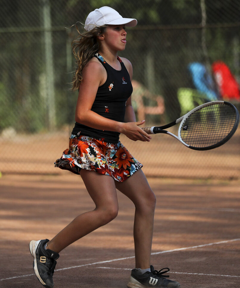 orange floral dress for girls tennis by zoe alexander