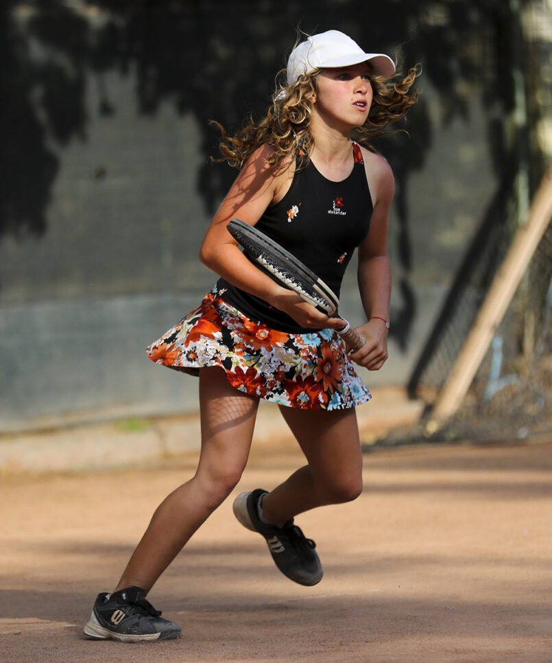 orange floral dress for girls tennis by zoe alexander