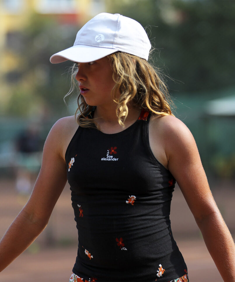 orange floral dress for girls tennis by zoe alexander