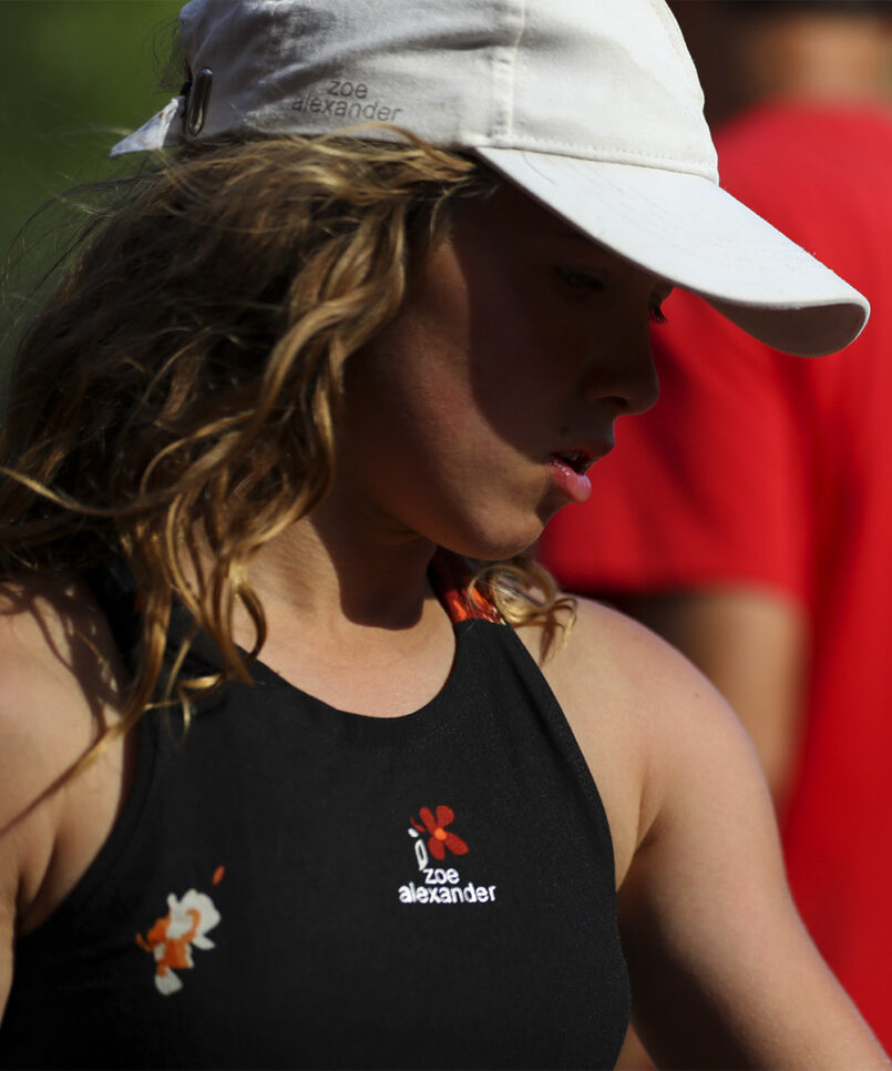 orange floral dress for girls tennis by zoe alexander