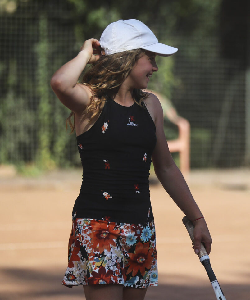 orange floral dress for girls tennis by zoe alexander