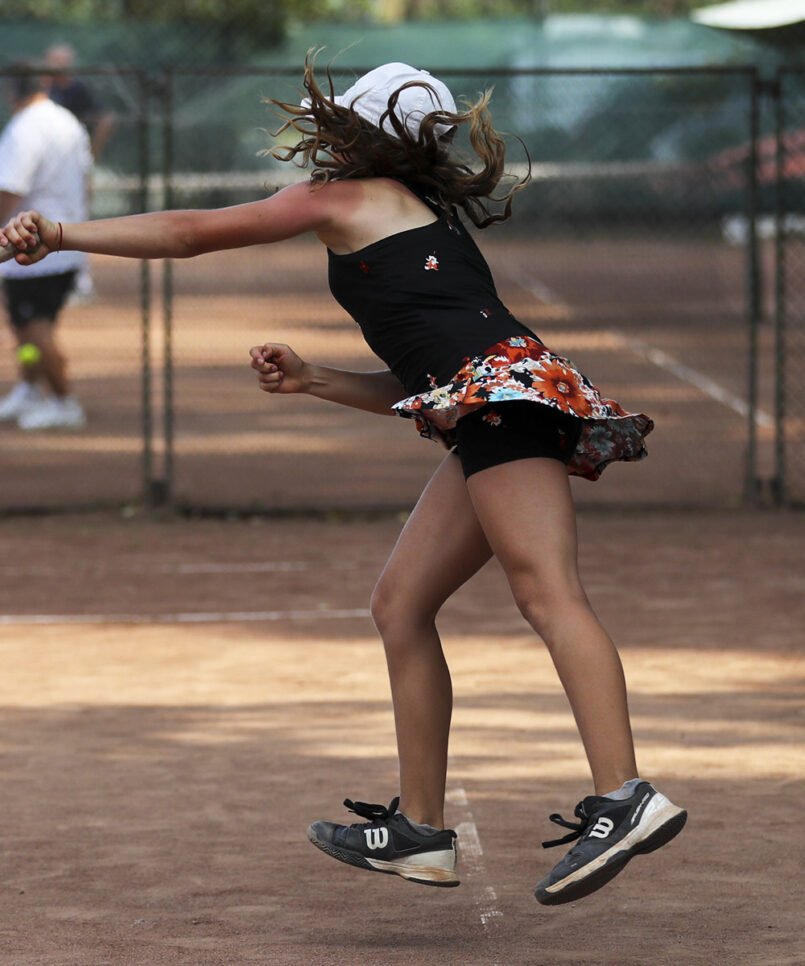 orange floral dress for girls tennis by zoe alexander