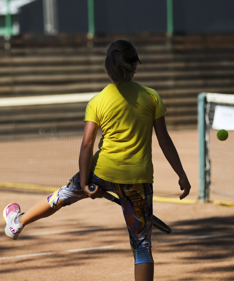 yellow viviana raglan tennis tee top by zoe alexander