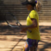 yellow viviana raglan tennis tee top by zoe alexander