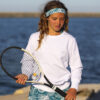 wimbledon white tennis sweatshirt training pullover top for girls by zoe alexander