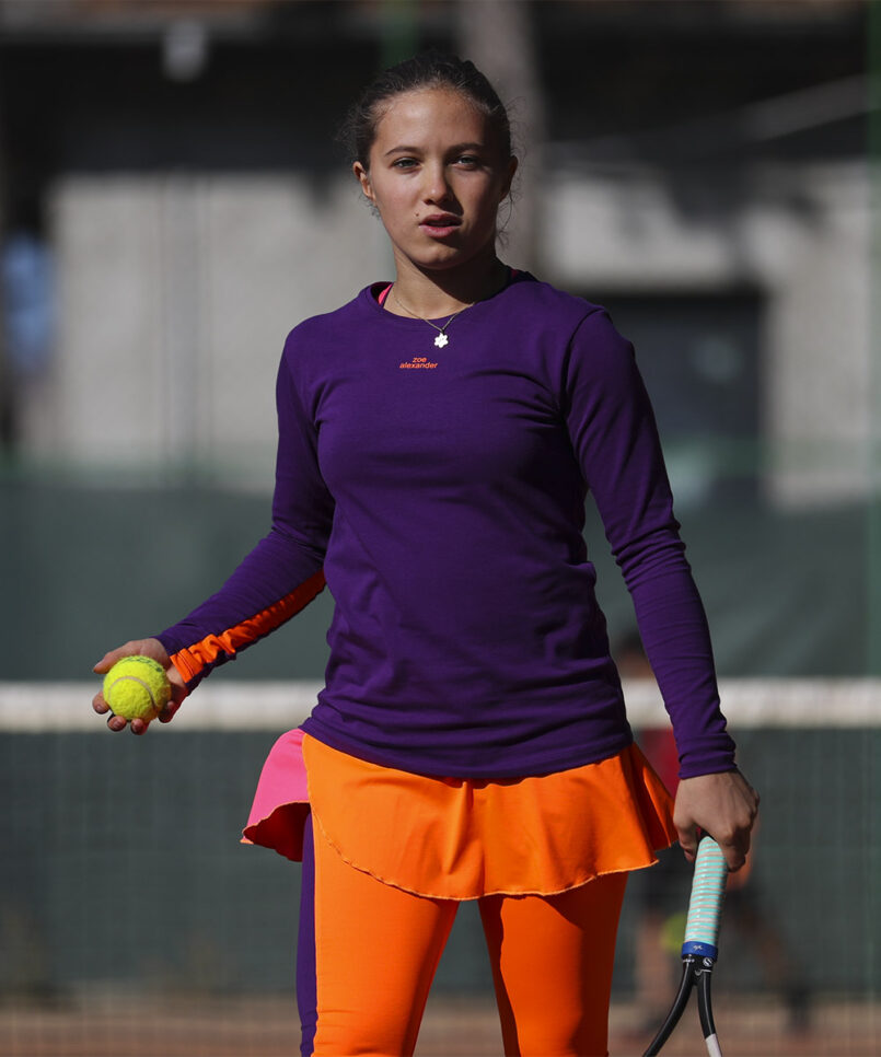 aryna long sleeve tennis training top by zoe alexander