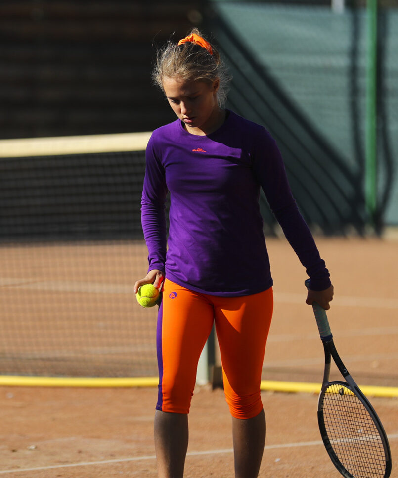 aryna long sleeve girls tennis training top by zoe alexander