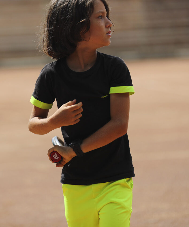 boys tennis shorts neon yellow by zoe alexander