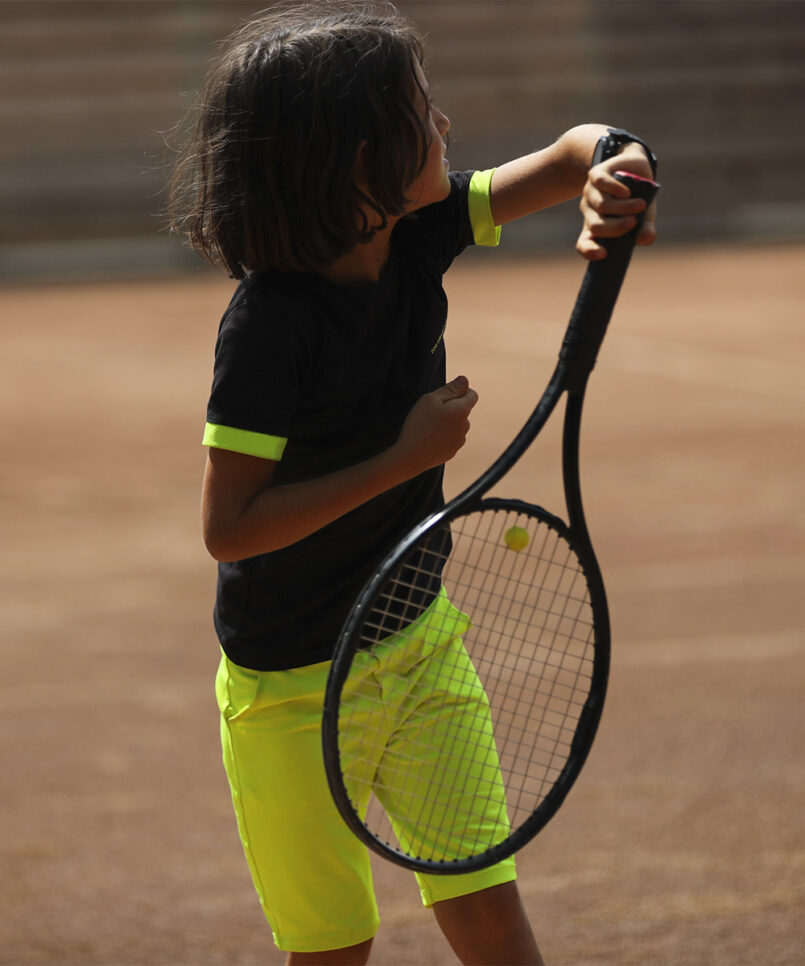 boys tennis shorts neon yellow by zoe alexander