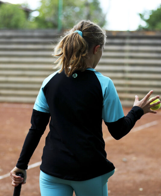 monica mint raglan long sleeve girls training tennis top by zoe alexander