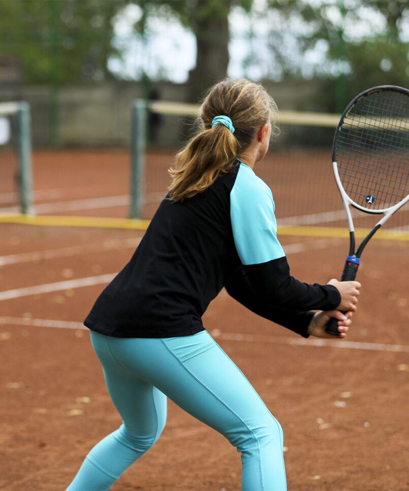 monica mint raglan long sleeve girls training tennis top by zoe alexander