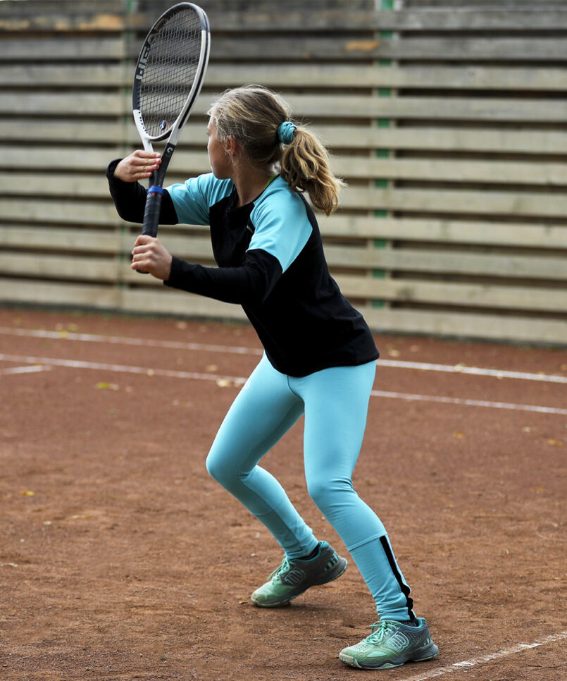 monica mint raglan long sleeve girls training tennis top by zoe alexander