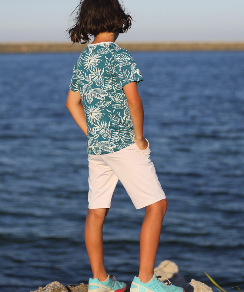 petrol leaf print boys tennis outfit by zoe alexander