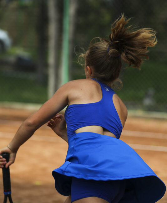 us open blue girls tennis dress by zoe alexander