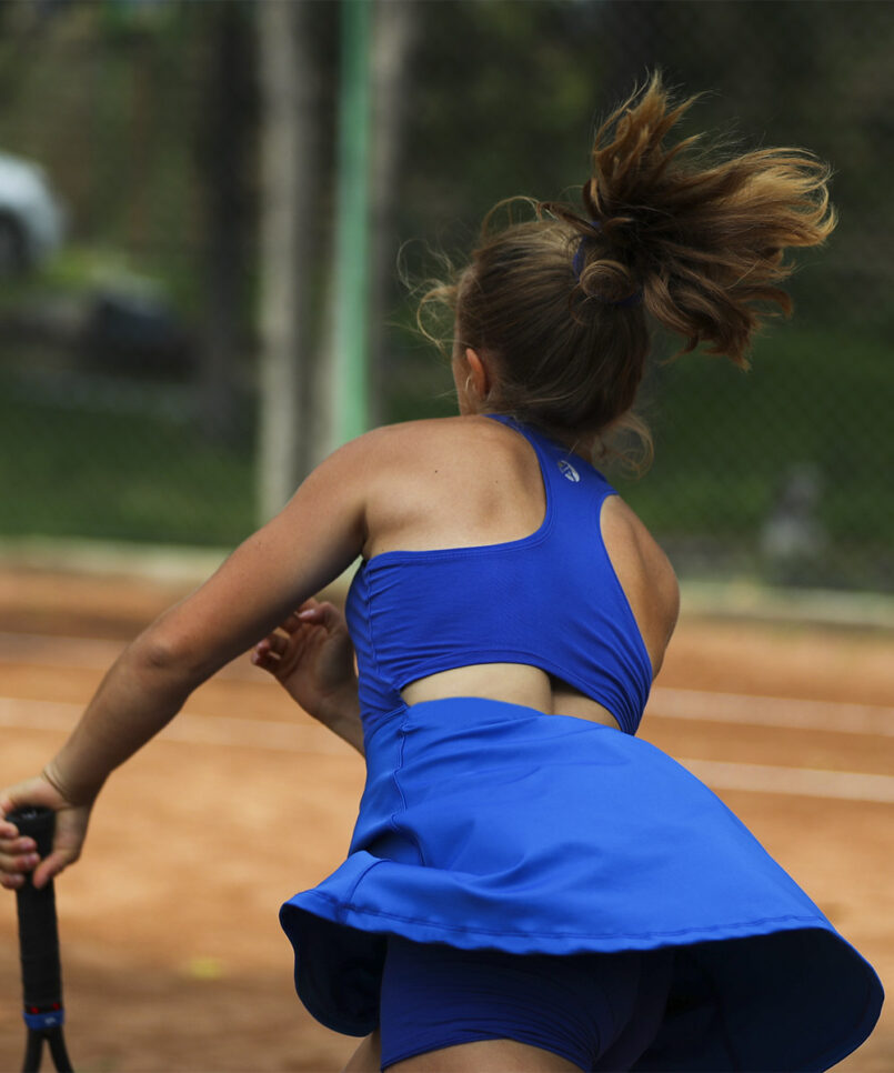 us open blue girls tennis dress by zoe alexander