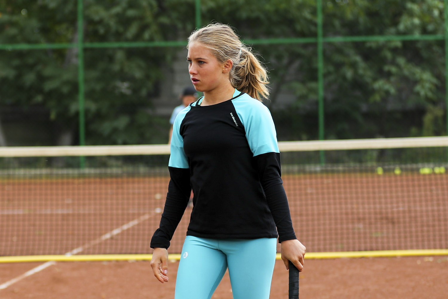 monica mint raglan long sleeve girls tennis training top by zoe alexander