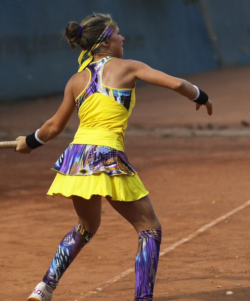 yellow viviana layered tennis skirt for girls by zoe alexander