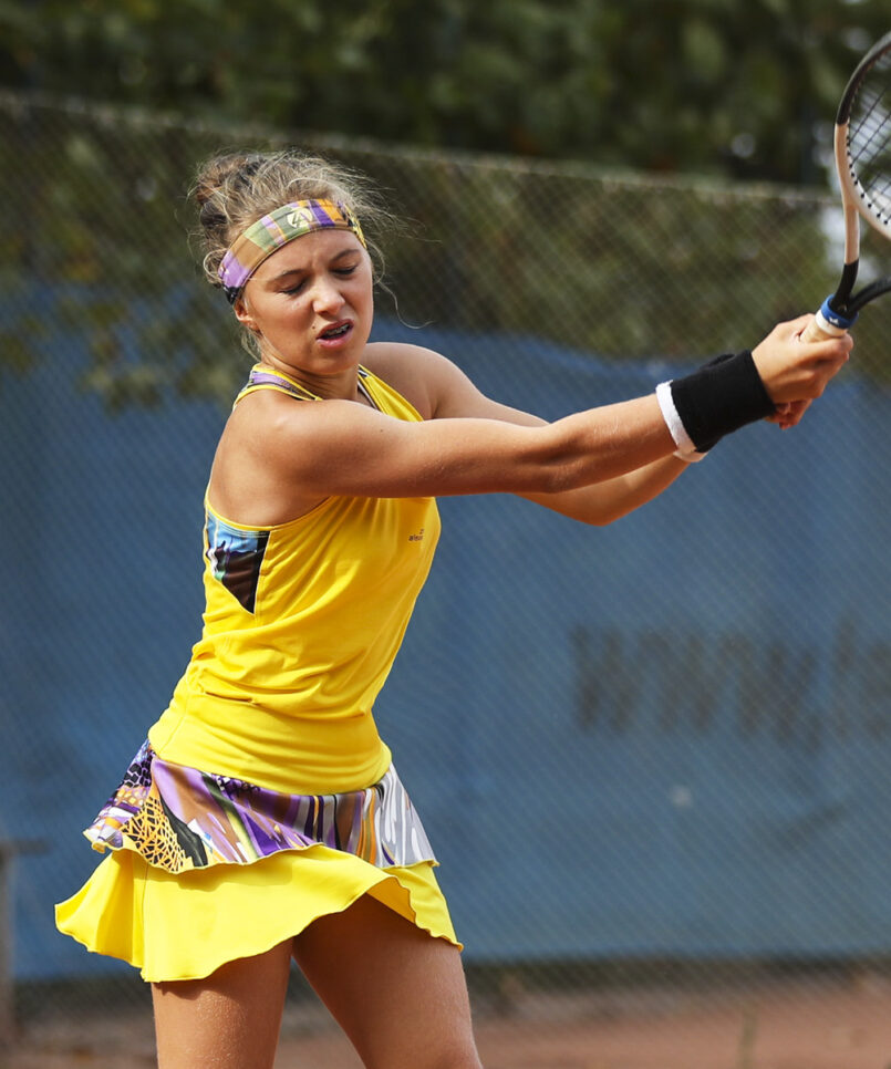 yellow viviana layered tennis skirt for girls by zoe alexander