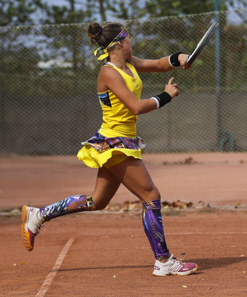 yellow viviana layered tennis skirt for girls by zoe alexander